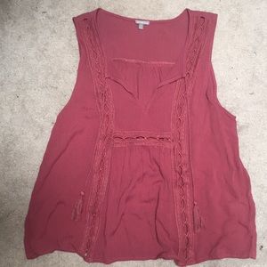 Charlotte Russe medium bohemian tank top magenta